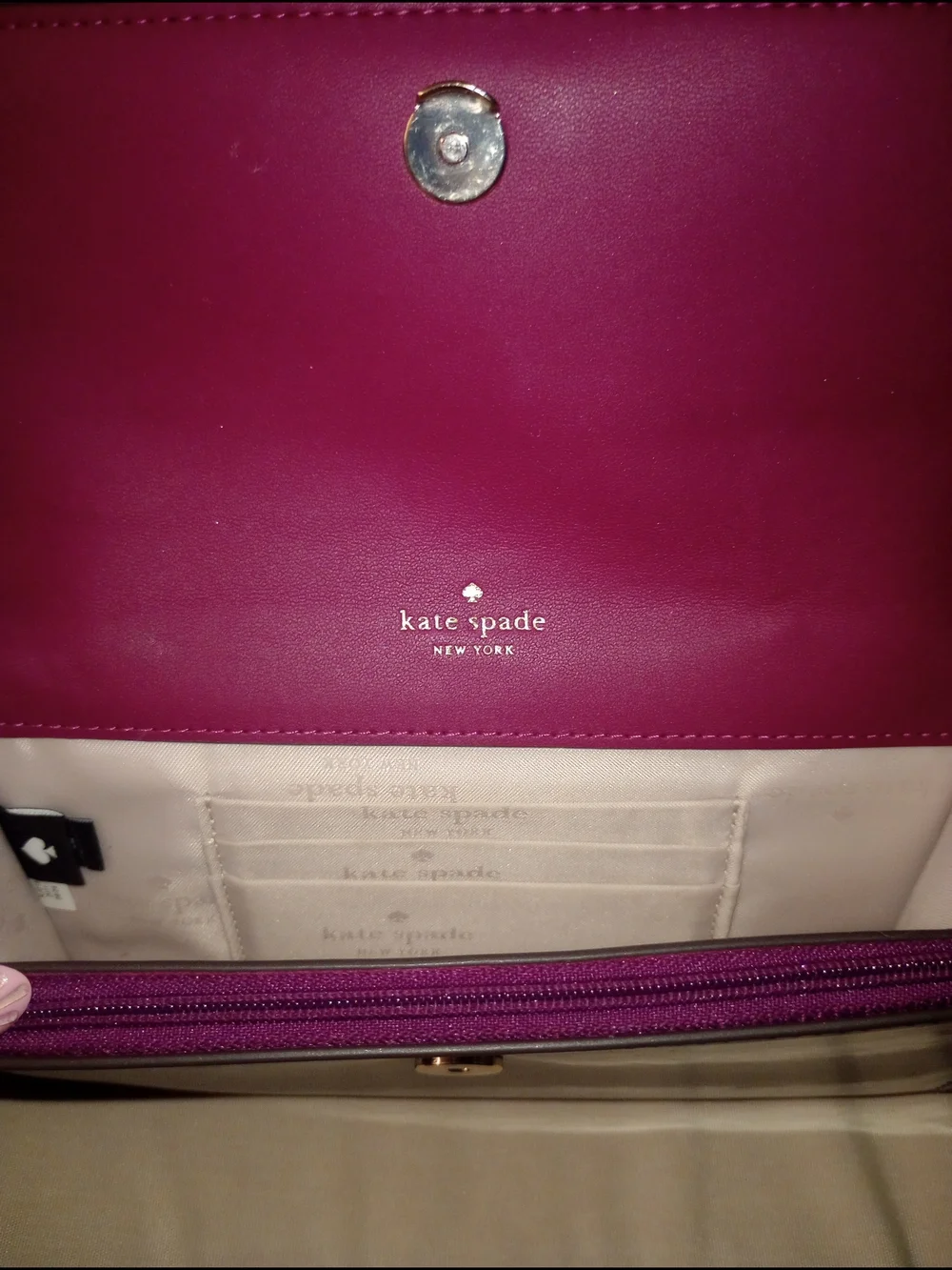 Kate Spade Kenzie Medium Flap Wristlet In Dark Raspberry